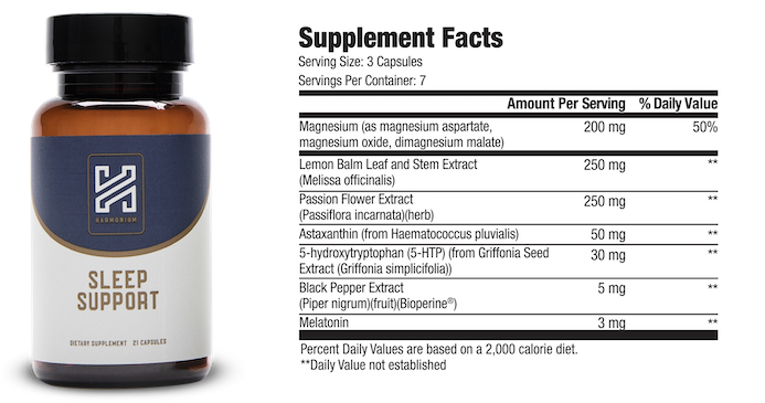 Harmonium Sleep Support- Natural Sleep Aid for Adults | Relaxation Supplement