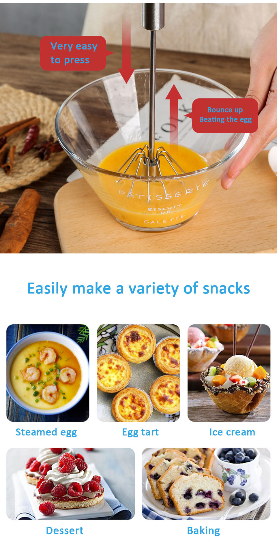 Semi-Automatic Egg Beater