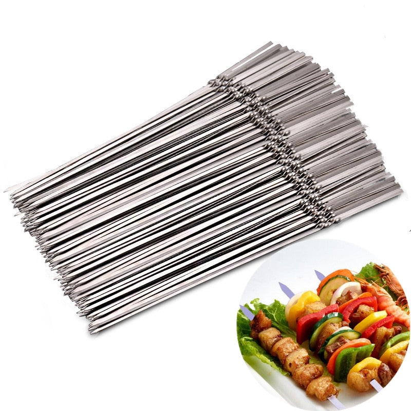 15pcs Reusable Flat Stainless Steel Barbecue