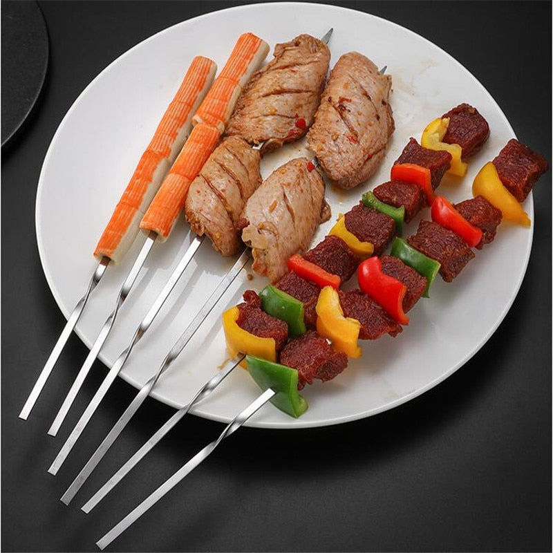 15pcs Reusable Flat Stainless Steel Barbecue