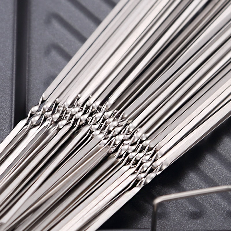 15pcs Reusable Flat Stainless Steel Barbecue