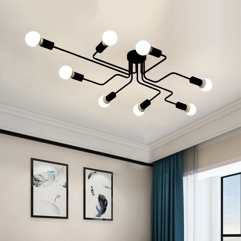 Modern Black-Iron Chandelier