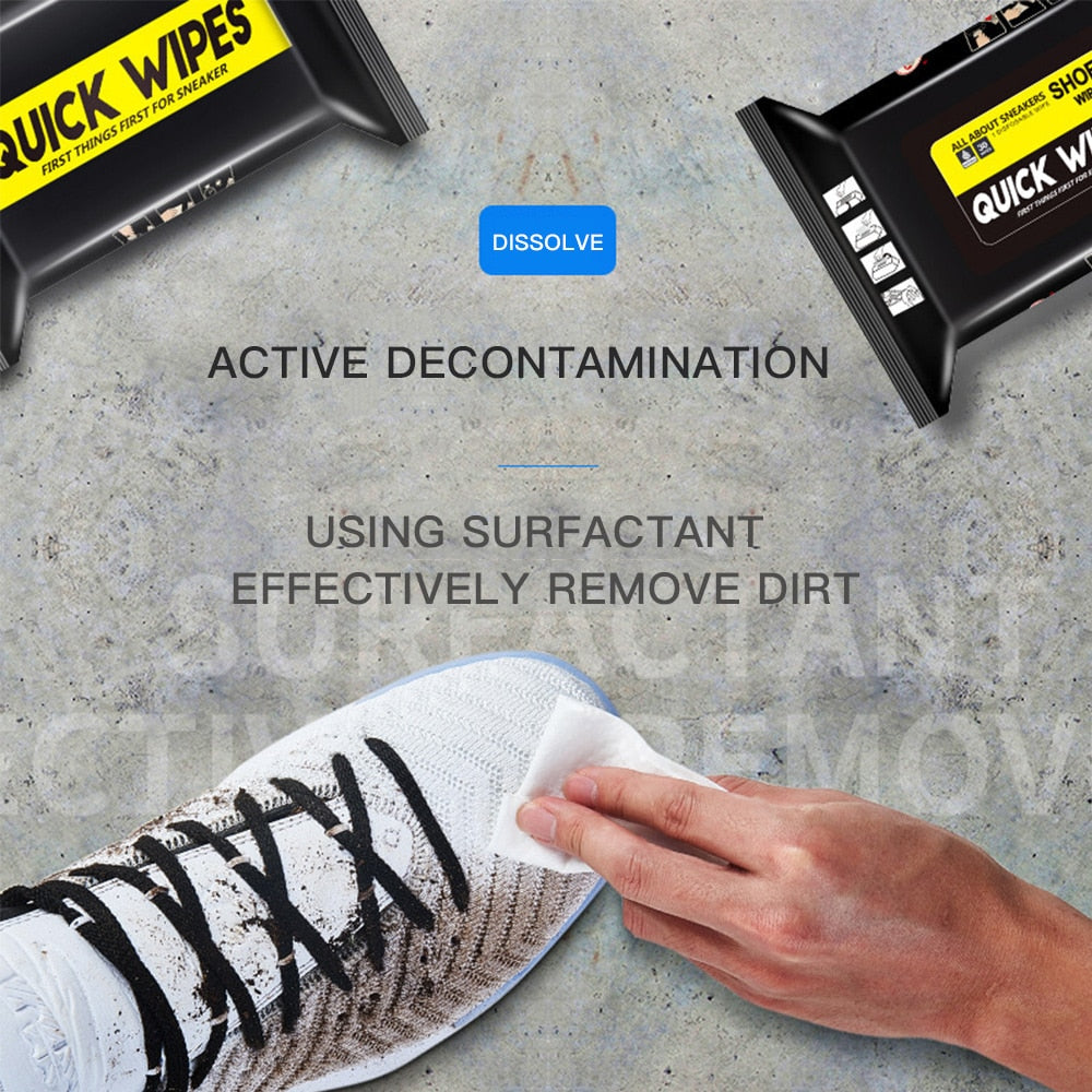 30pcs Disposable Wet Wipes For Shoes